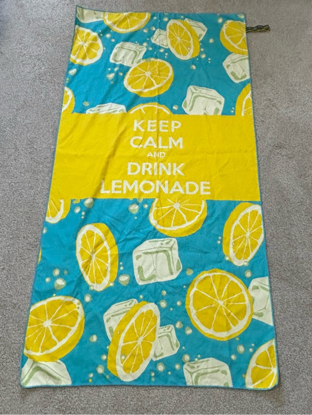 Keep Calm and Drink Lemonade Kids Beach Towel - Yellow and Teal
